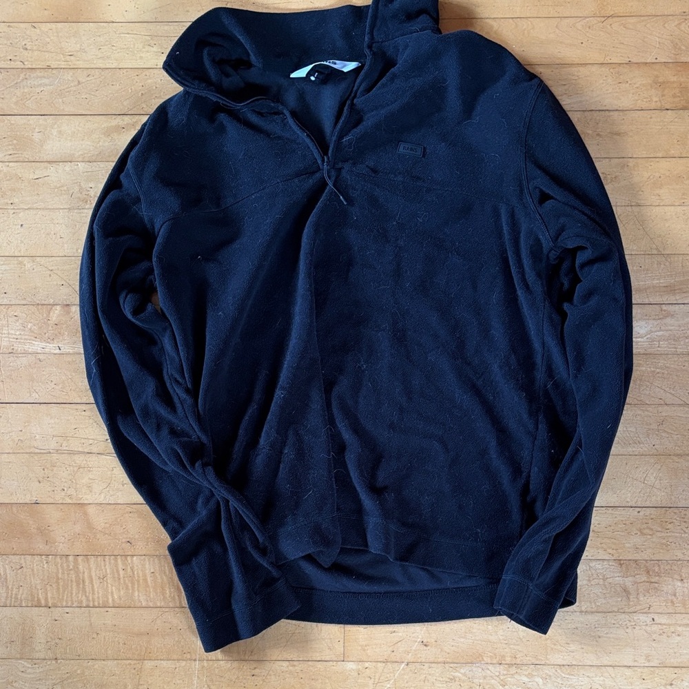 Black Quarter-Zip Hoodie Pullover